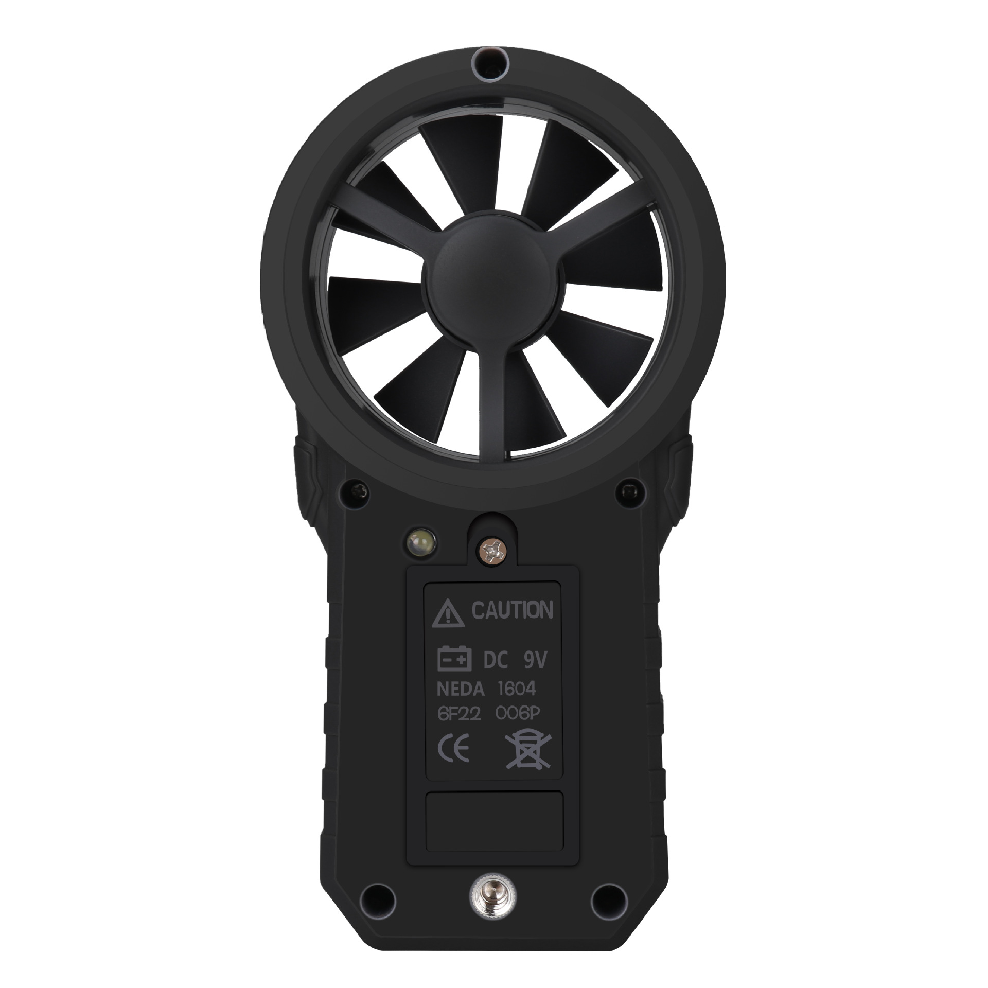 MT62 Black Handheld Digital Neutral Anemometer Can Measure Wind Speed and Temperature Wind Chill Digital Display Backlit LCD