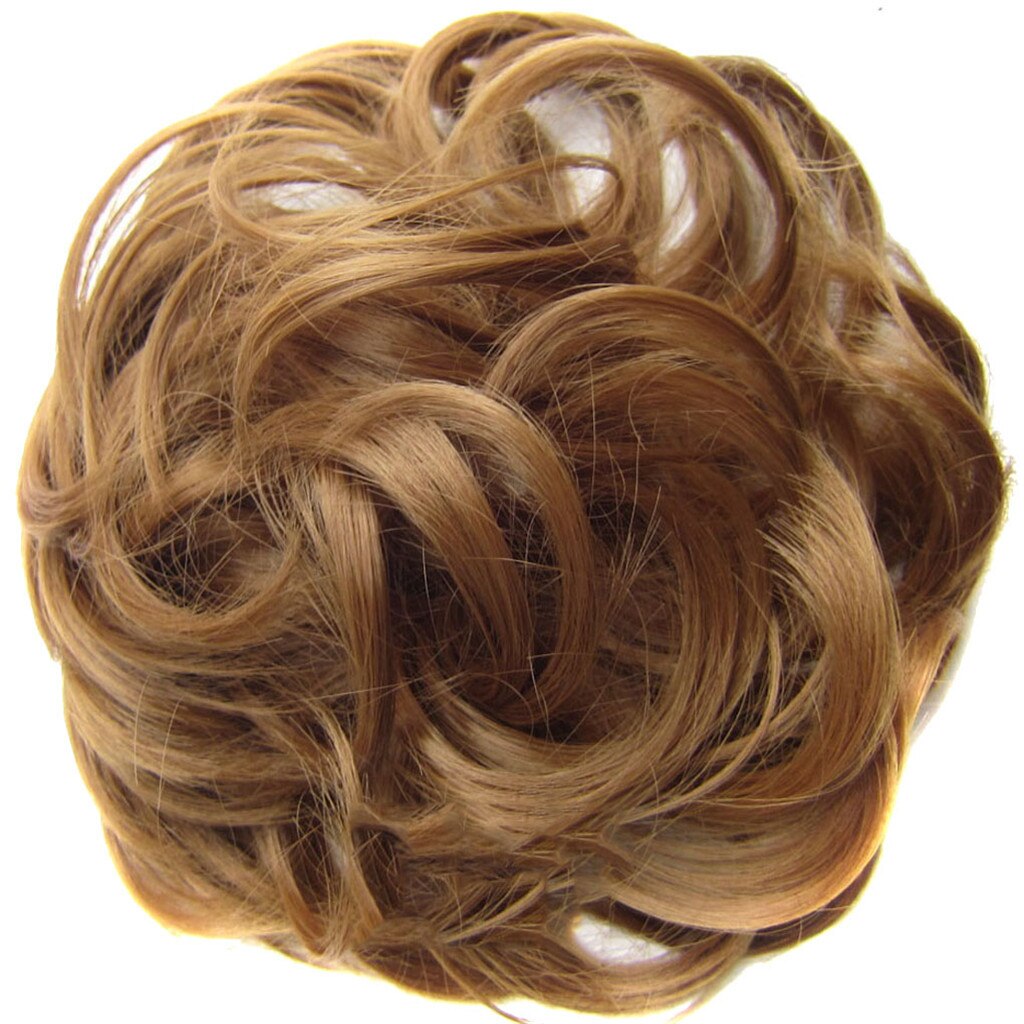 Hair Circle Wigs Synthetic Hair Ring Messy Wrap For Hair Extension Donut Curly Elastics Women Hairs Tail Ponytail Accessory: A