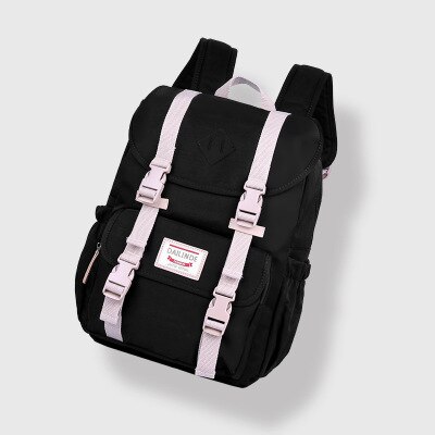 Leinwand Laptop Rucksack Frauen Rosa Rucksack Schul Für Teenager Mädchen Reise Rucksack Mochila Feminina Sack A Dos: schwarz