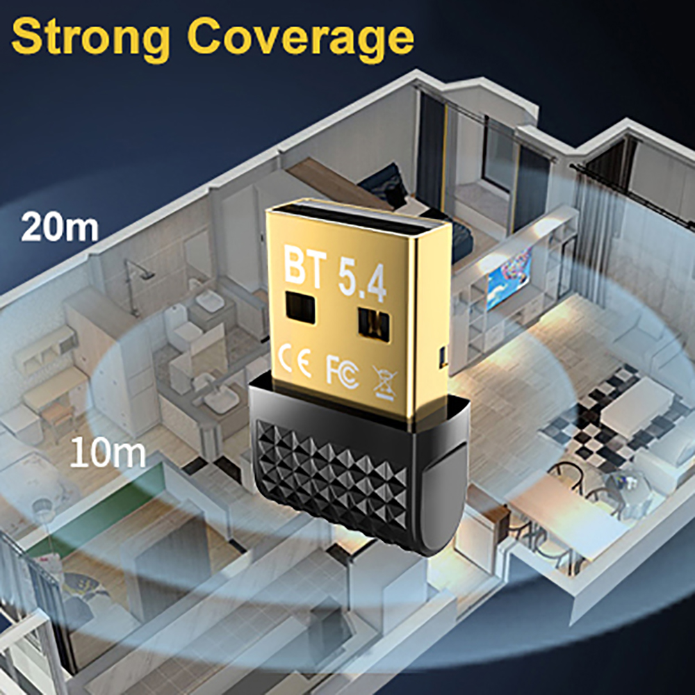 USB Bluetooth 5.4 Adapter Bluetooth Receiver & Transmitter USB 5.4 Dongle for Bluetooth Keyboard/Mouse/Headphone/Speaker/Printer