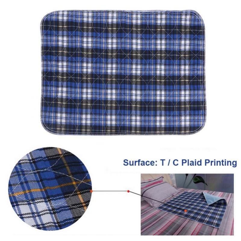 Reusable Washable Pad An Absorbent Pad For Adults Incontinence Pad Blue Lattice 45* 60