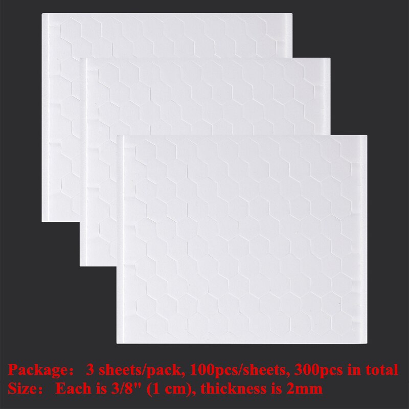 Hexagon 3D Double-sided Adhesive Foam Dots 10mm/6.4mm Width For Paper Shaker Card Making Crafts Cardstock Scrapbooking Supplies: 3sheets 10mm