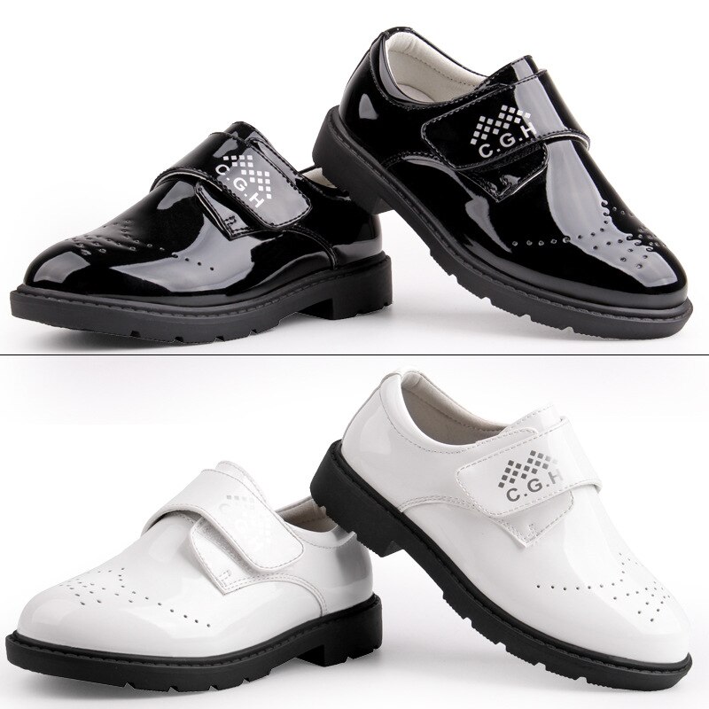 Lederen Schoenen Voor Kinderen Jongens Bruiloft Schoenen Herfst Zwarte School Schoenen Student Prestaties Casual Flats Mocassins Kind Jongen