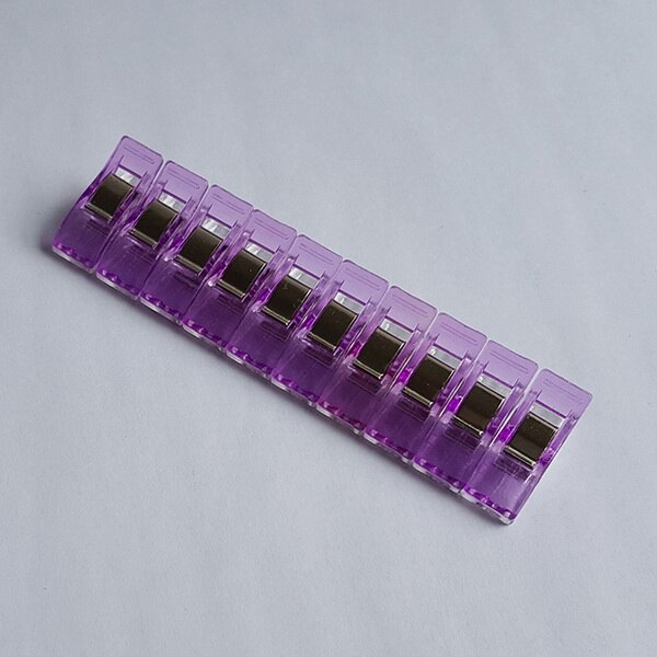 20 st/pack färgglada plastklämmor klämmor syklämmor klämmor hållare tyg tyg lapptäcke sömnad quiltklämmor 27 x 10 x 15mm: Lila
