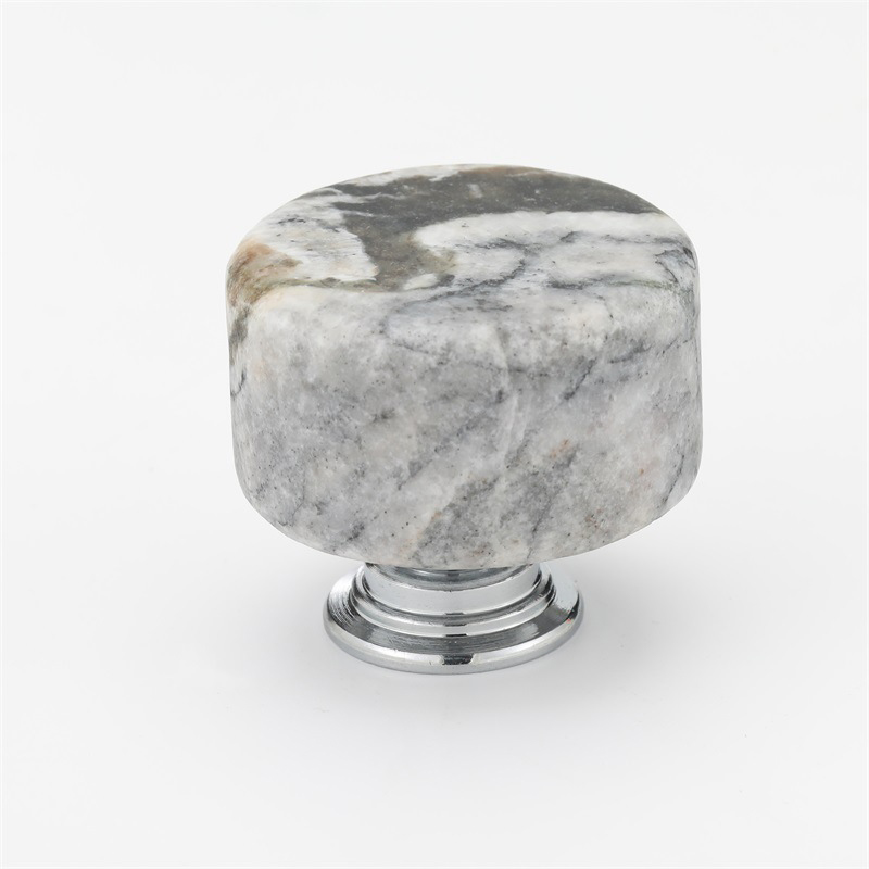 1pc Cylinder Cabinet Wardrobe Door Handle Drawer Aluminum Alloy Artificial Marble Handle