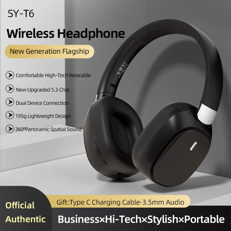 Upgrade V5.3 Chip Wireless On-Ear Headphones, with Mic, 300mAh Long Battery Life, Foldable & Portable, for Gaming, Music,: black