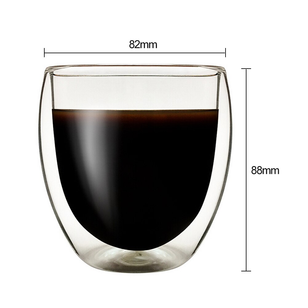 1 stks 200-450 ml dubbelwandige Borosilicaatglas hittebestendig Glas Koffie Explosieveilige Glas met Cartoon Verpakking: A