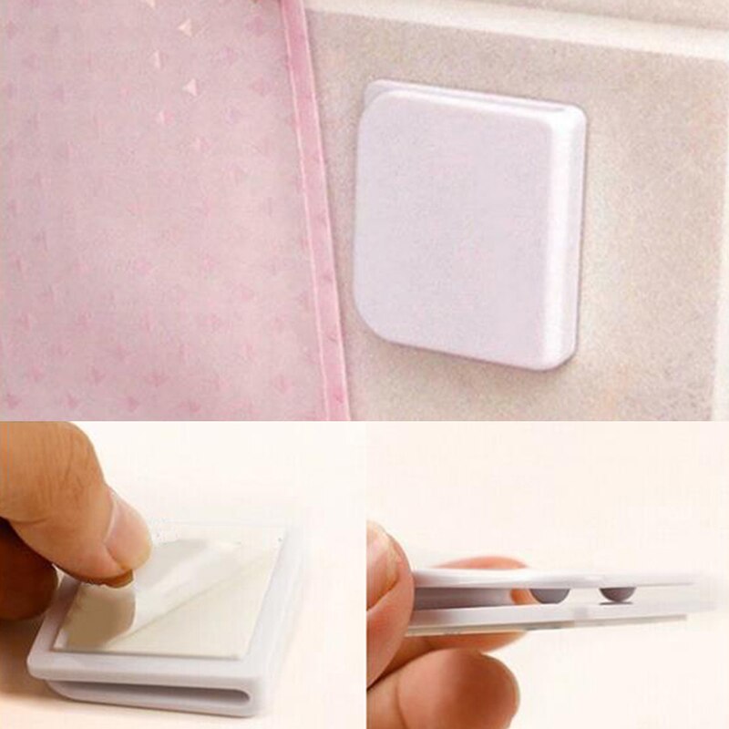 2 Stuks Lijm Fixatie Douchegordijn Klemmen U Vorm Vaste Clip