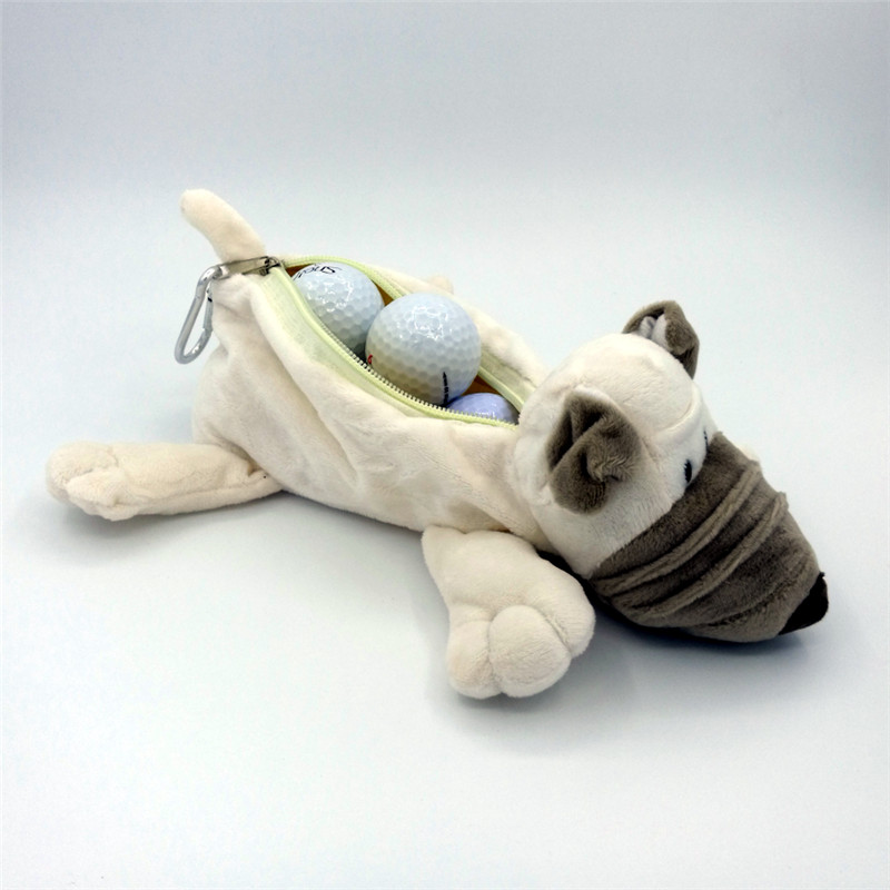 [størrelse 8-9 stk] plysdyr lille golfboldtasker lynlås golftasker sportsudstyr maskot nyhed sød: Shar pei hund
