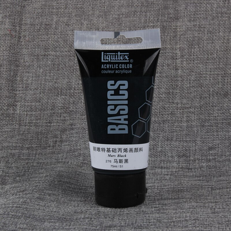 1 tube akrylmaling pigment negle væg maling kunst hånd 75ml 3d effekt maling pigment: Sort