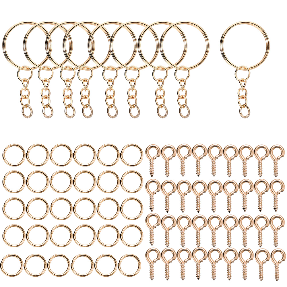 110/220pcs/Set Keychain Open Jump Rings Eye Pins Jewelry Making Accessories Kits for DIY Epoxy Resin Key Chain Key Ring Pendants: 8 cm / green