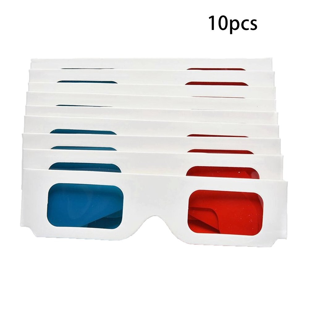 50Pcs/100Pcs/10 Stks/partij Universele Papier Anaglyph 3D Bril Papier 3D Bril Bekijken Anaglyph Rood/blauw 3D Glas Voor Movie Video