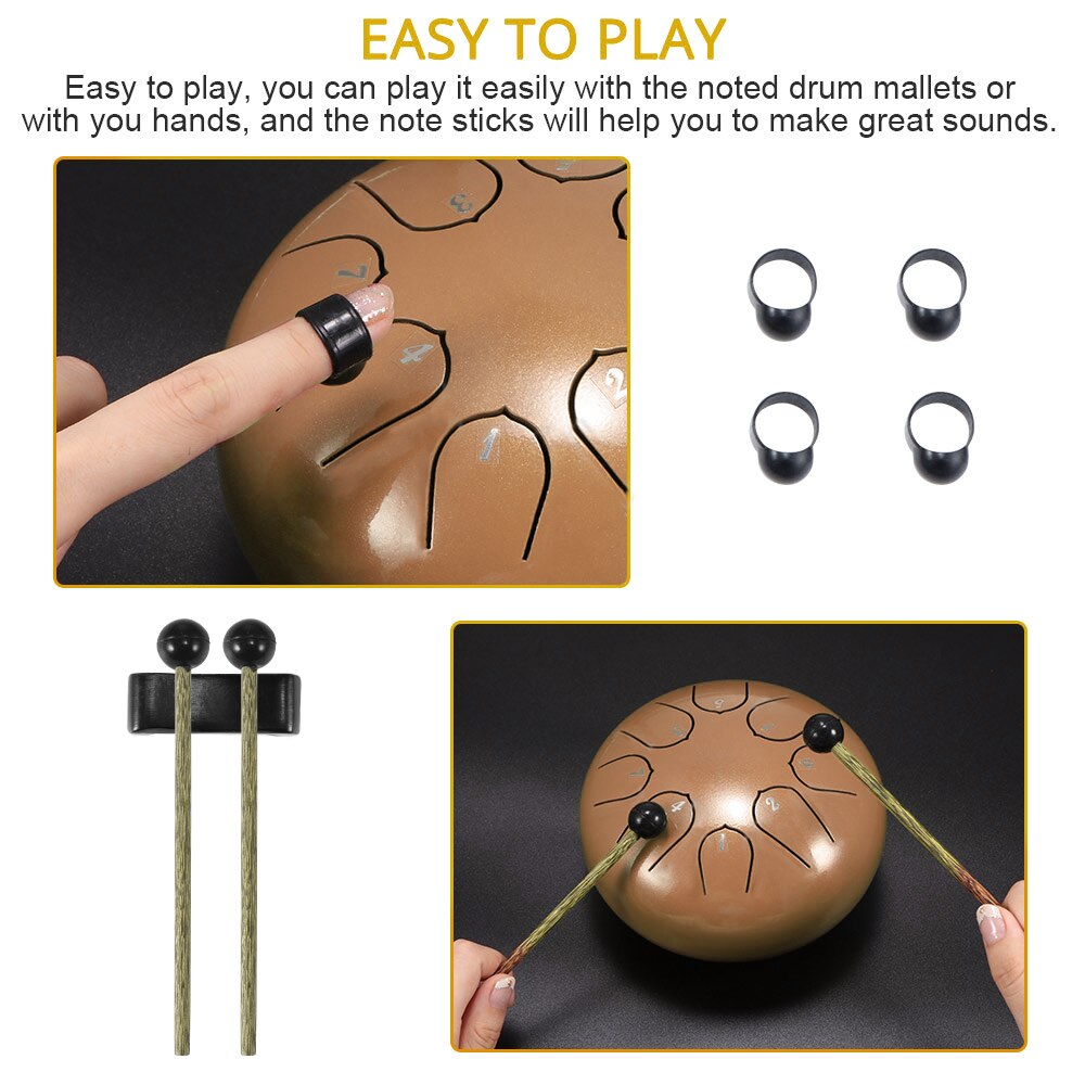 Hand Pan Drum Tank Tongue Drum Tune Steel Drum Tank Drums Bag With Drumsticks Carrying Bag Percussion Instruments Handpan