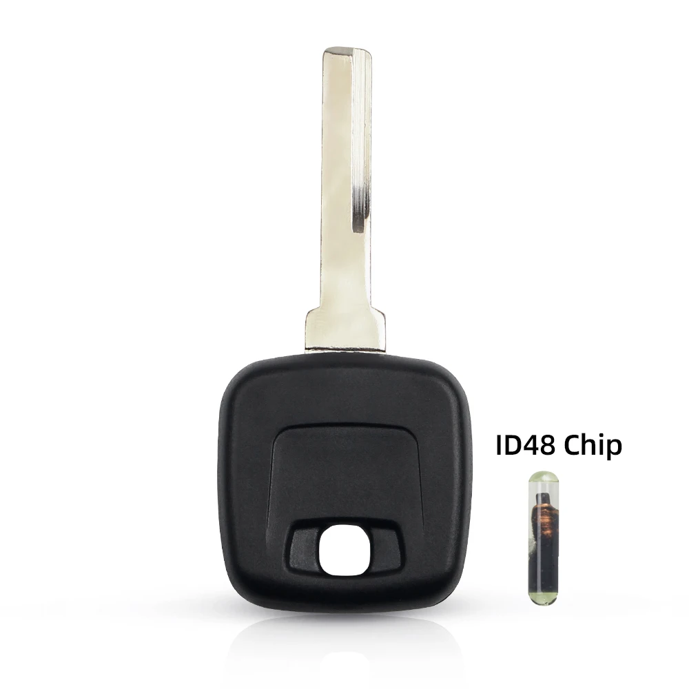 KEYYOU-carcasa para llave de coche, funda carcasa para Volvo S40 V40 D30 S60 S80 XC90 XC60 con Chip ID48/ID44 NE66 HU56R Blade: Verde