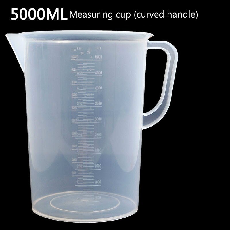 Food grade plastic measuring cup beaker kitchen baking tool large capacity multi-purpose thickening measuring cup: Clear