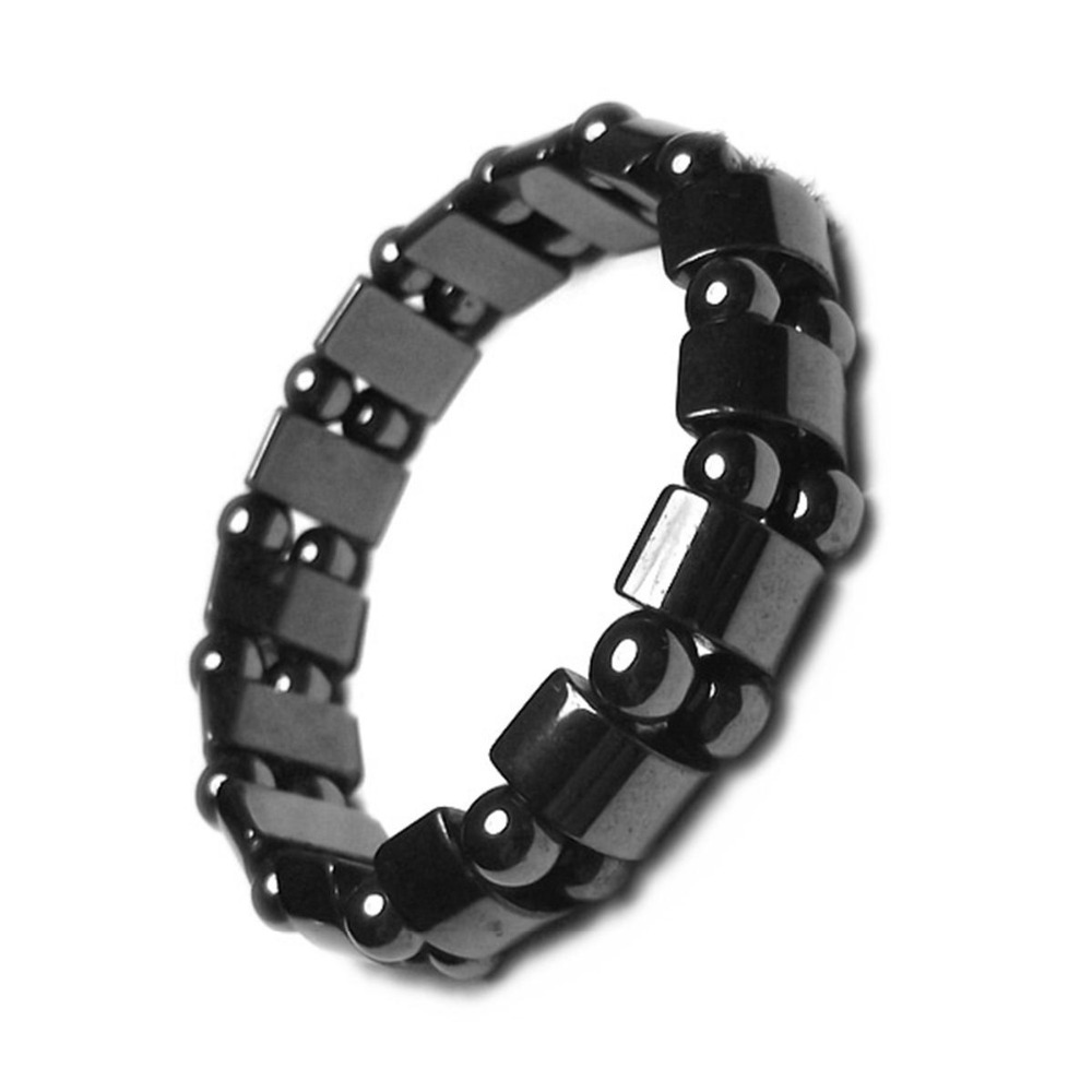 Aankomst Gewichtsverlies Ronde Zwarte Steen Armband Gezondheidszorg Magnetische Therapie Armband Voor Vrouwen Mannen Bruiloft 1pc