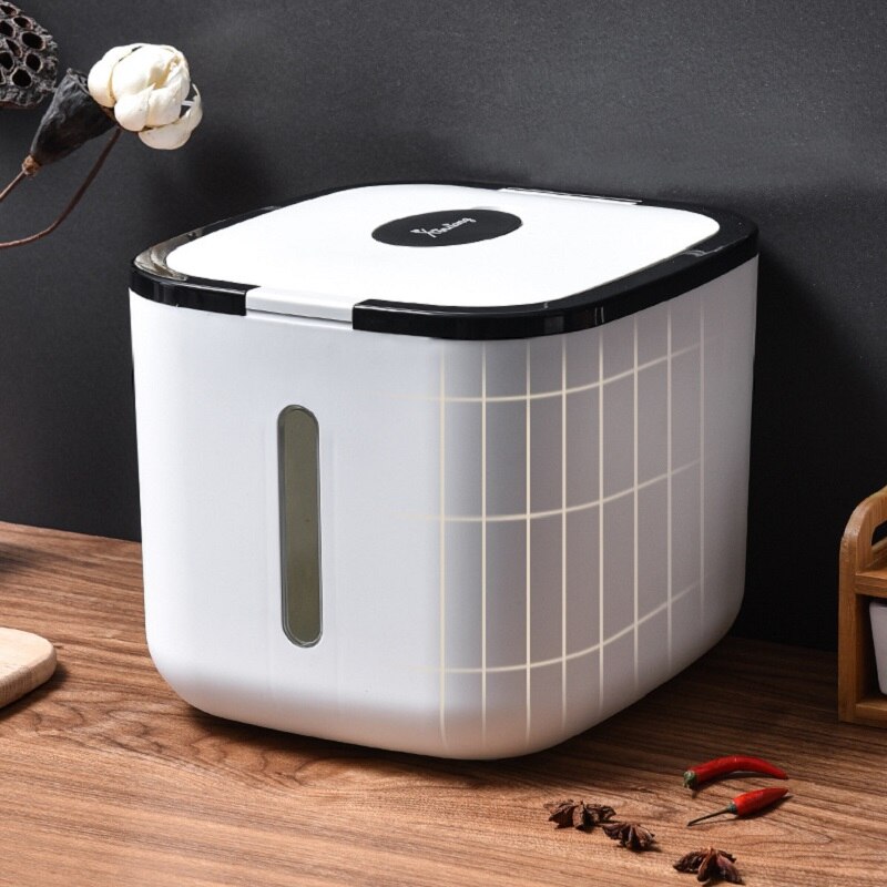 WBBOOMING 12kg Rice Storage Box Pet Dog Food Storage Container Plastic Sealed Rice Bucket Moisture-proof Mildew Anti-Oxidation