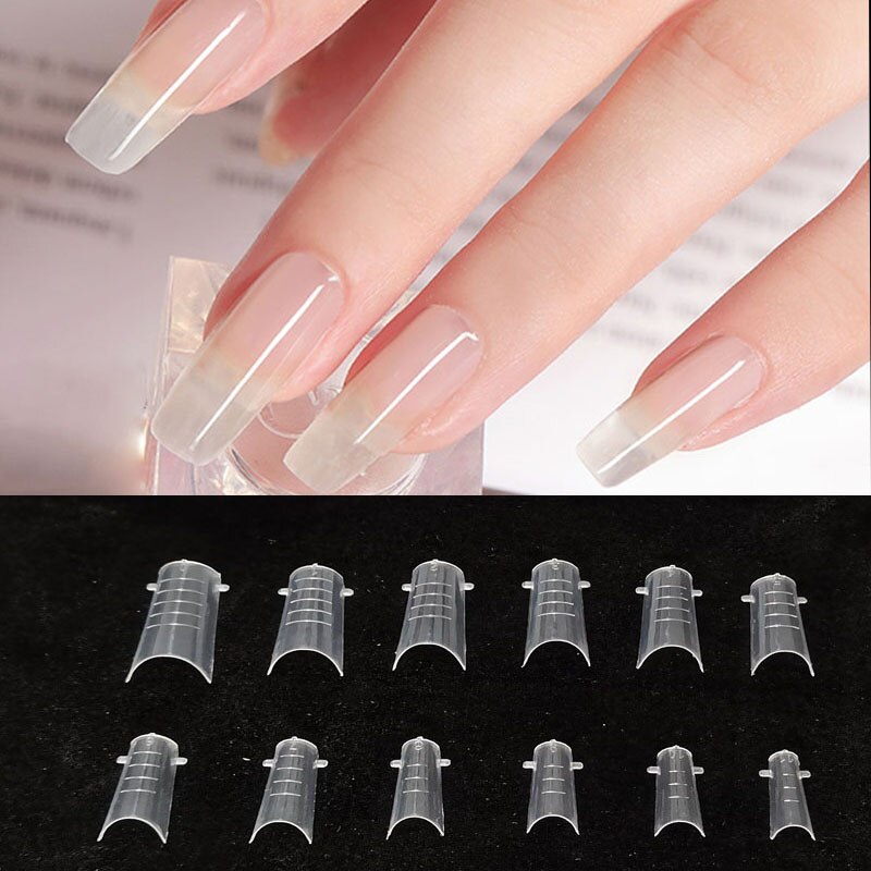 60 stk dual form negle forlængelsesforme til hurtig opbygning af akryl fransk kiste falske negle system nail art tips top form former