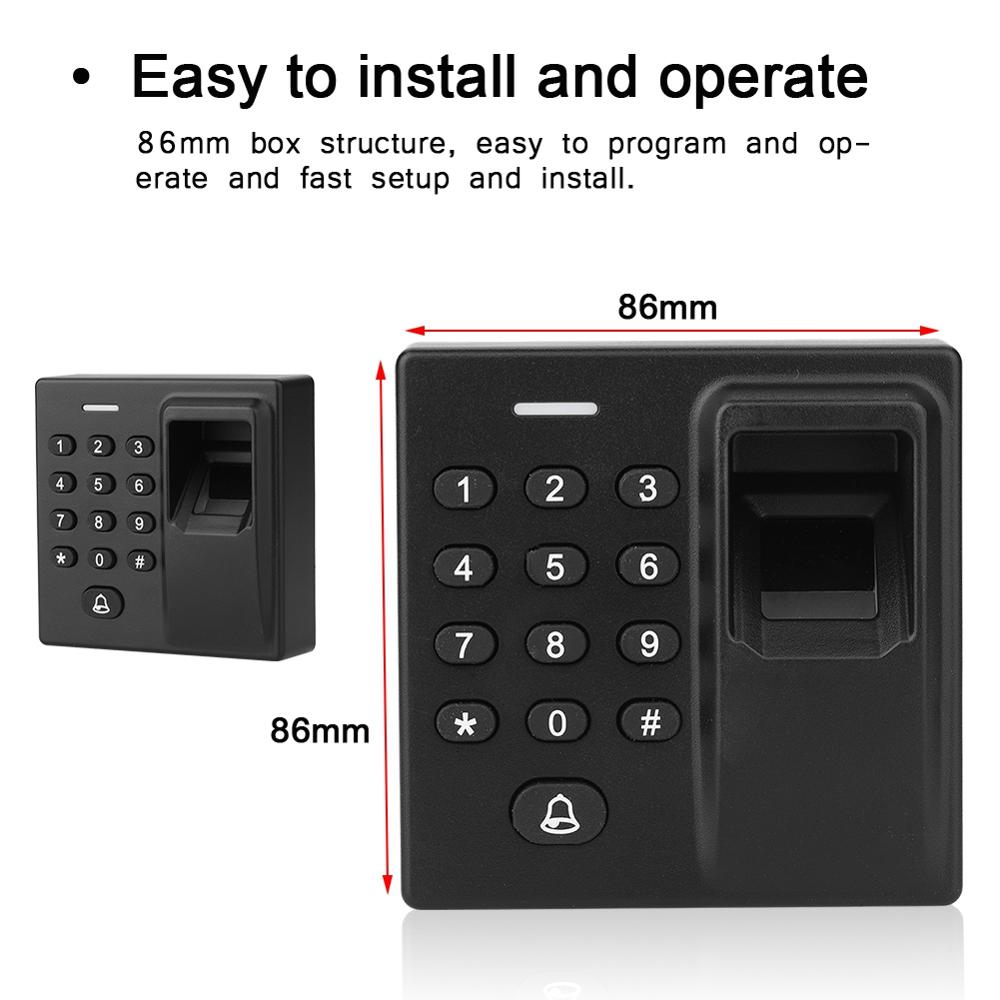 12V Biometric Fingerprint Recognization + RFID Card Reader Scanner + Password Backlight Keypad 125KHz Card Access Control Syetem