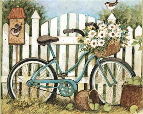 Evershine målning efter siffror kit handmålad cykel ritning canvas vuxen nummer målning väggkonst heminredning: Szes -280