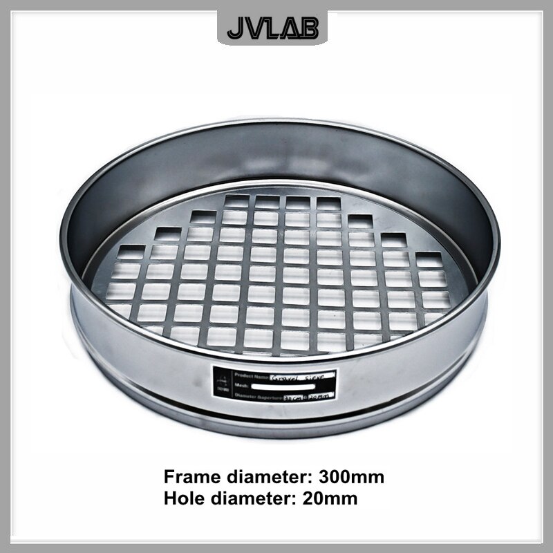 Gravel Sieve R30cm Aperture 0.075-37.5mm Standard Laboratory Test Sieve Square Hole Sieve Stone Sieve With Lid And Bottom