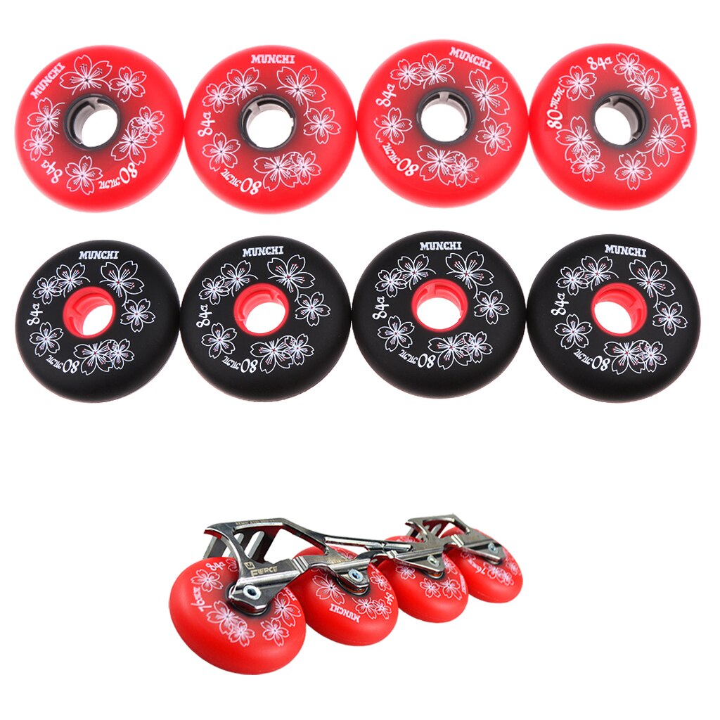 4 Stuks Inline Roller Hockey Fitness Skate Vervanging Wheel 84A 72 Mm/76 Mm/80 Mm