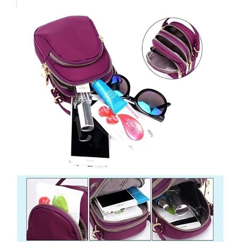 Wasserdichte Oxford-schultertasche für damen, mit kopfhöreröffnung, handytasche, lässiger geldbörse, handytasche, handtasche