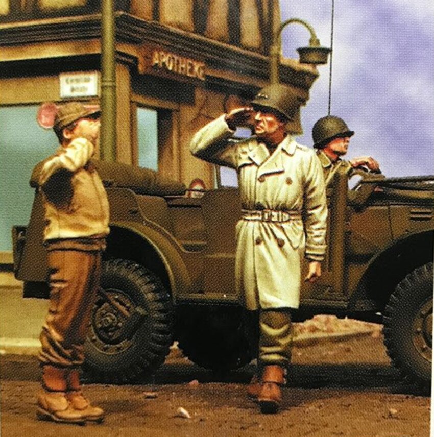 1:35 Kit de modelo de figura de resina sin montar sin pintar/563 (3 figuras sin coche)