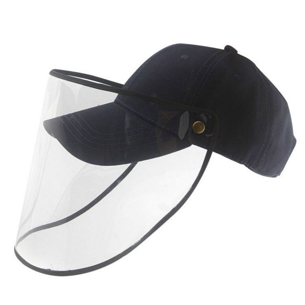 Unisex mænd kvinder gennemsigtige ansigtsdækkende hatte udendørs solbeskyttelse støvtætte strandhætter: Sort