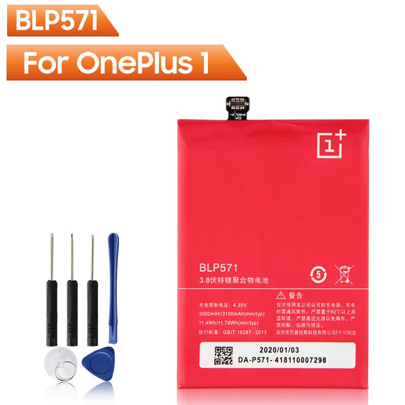 OnePlus Original Telefon Batterie BLP637 Für OnePlus 5 5T 6 6T 7T 7T Pro BLP571 Für onePlus 1 2 3 3T BLP685 Für OnePlus 7 7 Pro: BLP571 For OnePlus 1