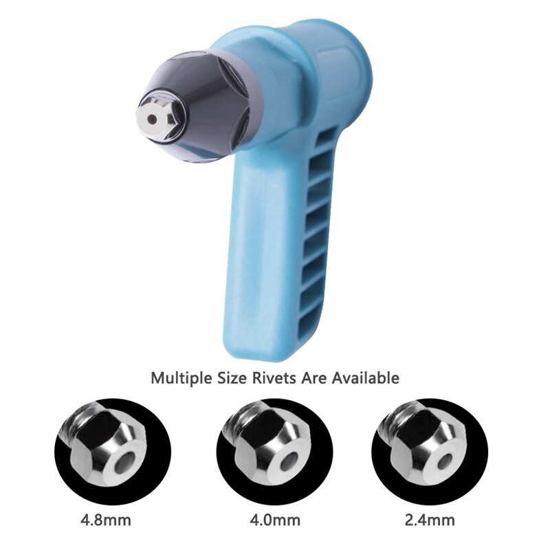 Cordless Riveter Electric Drill Tools Kit Riveter Adapter Insert Nut with Convertible Nozzles 2.4mm/3.2mm/4.8mm