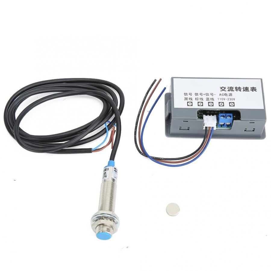 Digital Speed Meter 4-Digit Tube Display High Accuracy Tachometer AC220V Speed Measurement Tool