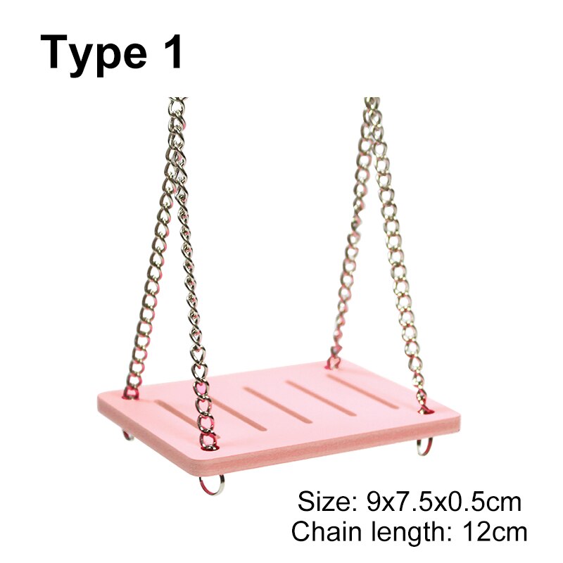 Mini cama de madera para casa de hámster, escalera de Chinchillas, nido de conejillo de indias para mascotas pequeñas, juguetes de jaula para mascotas pequeñas: 1