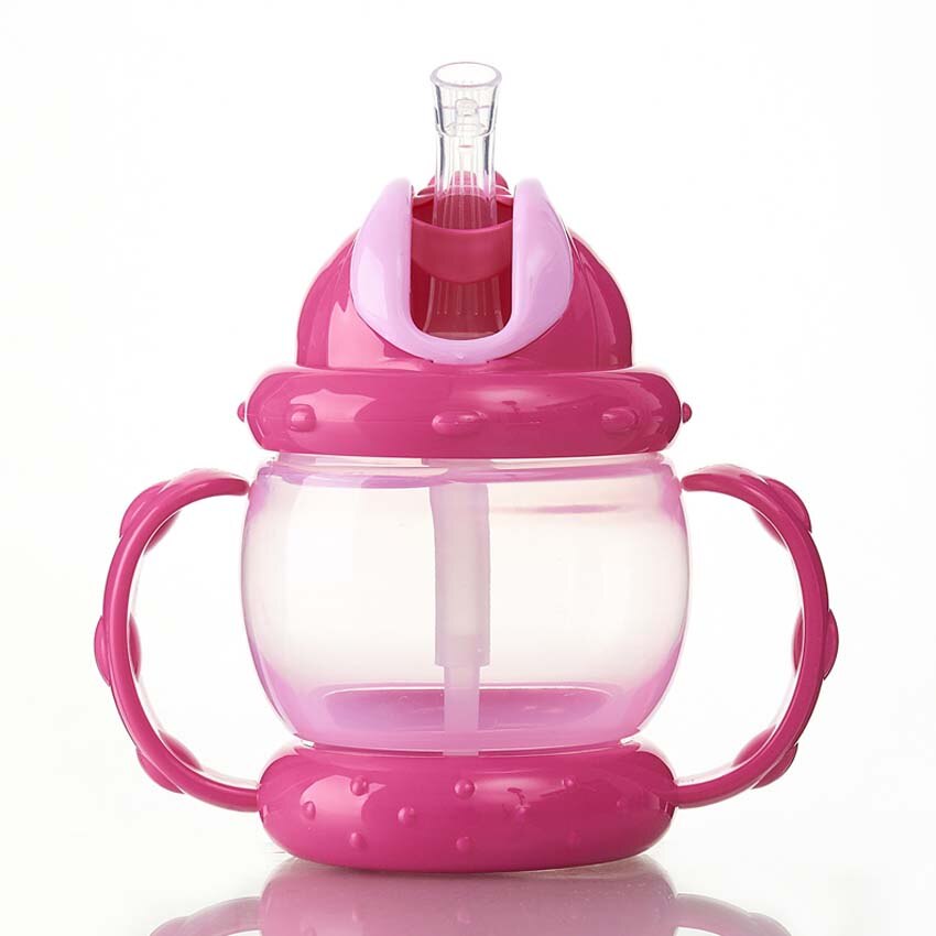 240ML Baby Cup Children Drinking Cup Training Cup Baby Feeding Straw Cup Anti-wrestling Watertight Green, Yellow, Pink