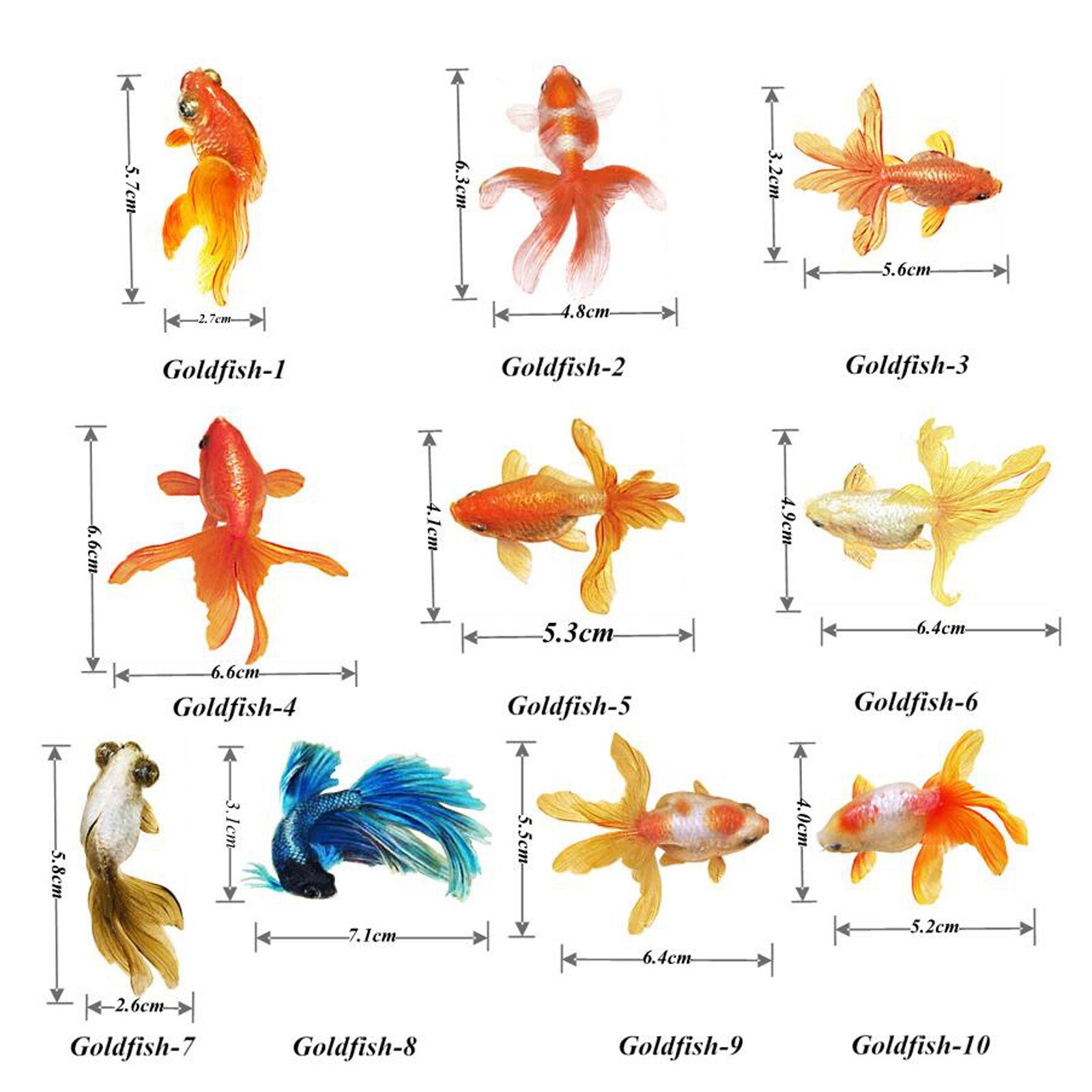 Diy Handmade 3d Crystal Epoxy Resin Painting Material Hand-painted Stickers Big Goldfish Stickers 001-010 Mixed 10pc