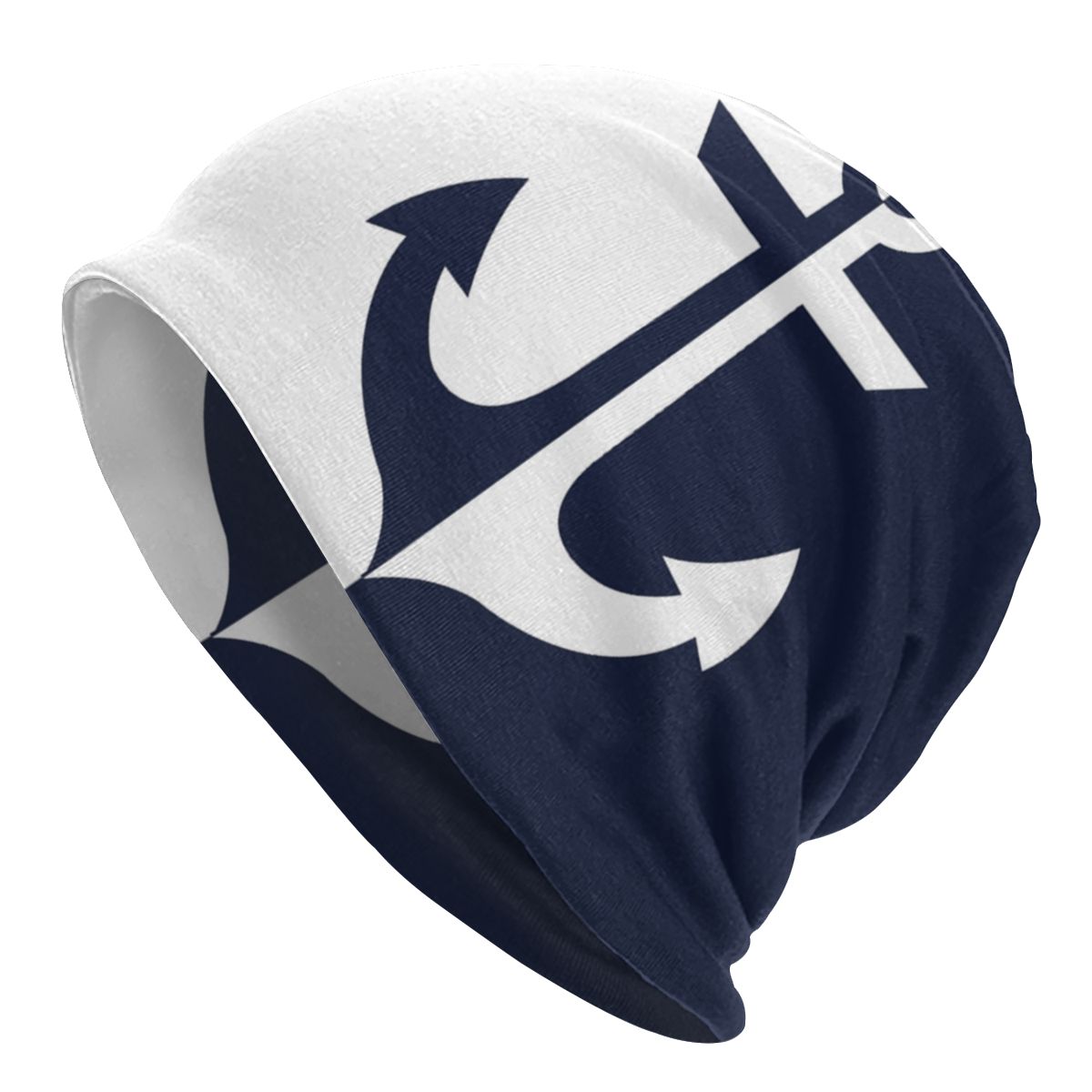 Sombreros náuticos de ancla para hombre y mujer, gorros Unisex de punto, cálidos, para exteriores, color blanco, azul marino, para invierno: 1