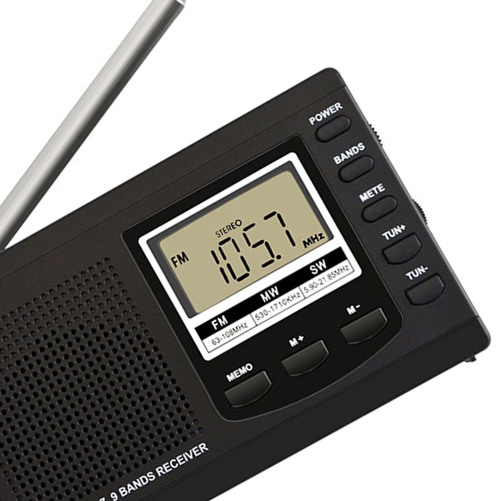 Digital Display Portable Radio FM AM Shortwave Radio Muti-band Stereo Sound Effect Radio Test Sports Radio
