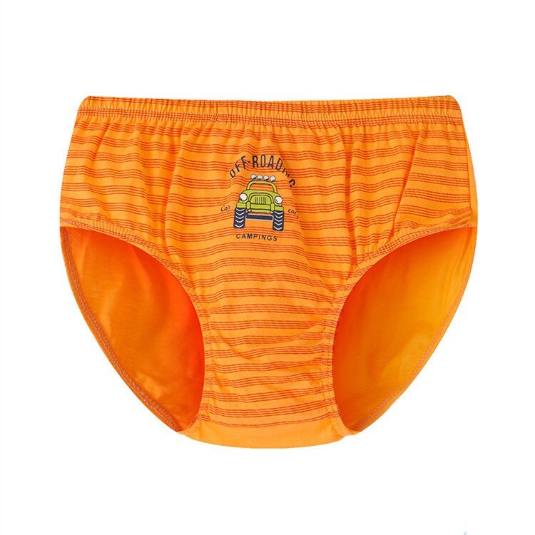 5 stk stribede #39 undertøj bomuld spandex orange stretchy trusser børnetøj 8 9 10 11 12 år gammel obu 203112