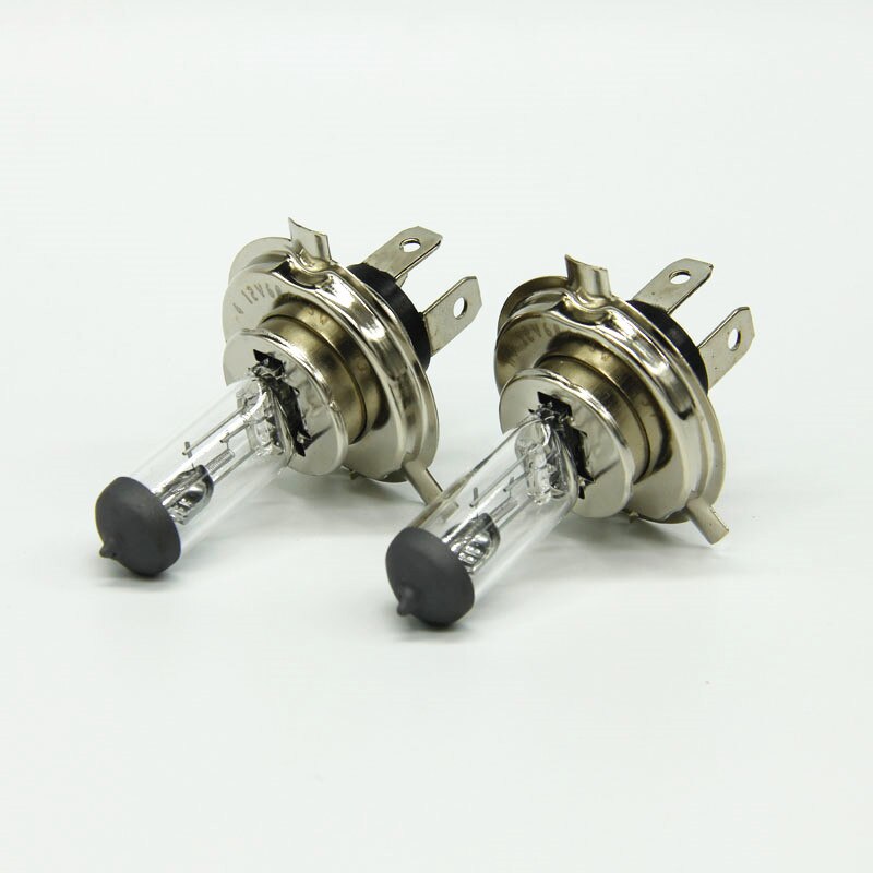 H4 60/55W Halogen Headlight Bulb 5000K Super White For Harley Davidson Bike (Left/Right, PT Brand)
