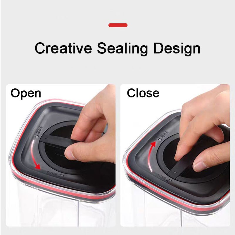 Food Vacuum Storage Box 600/1300/1800ML Food Storage Container Vacuum Sealing Tank Kitchen Keep Fresh Transparent Sealed Cans