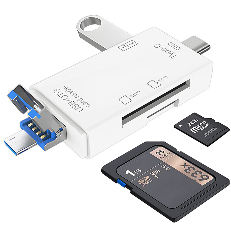 6-in-1 kaartlezer USB naar Type C Micro USB Universele OTG USB 3.0-adapter Multifunctionele adapter SD TF Snelle transmissie