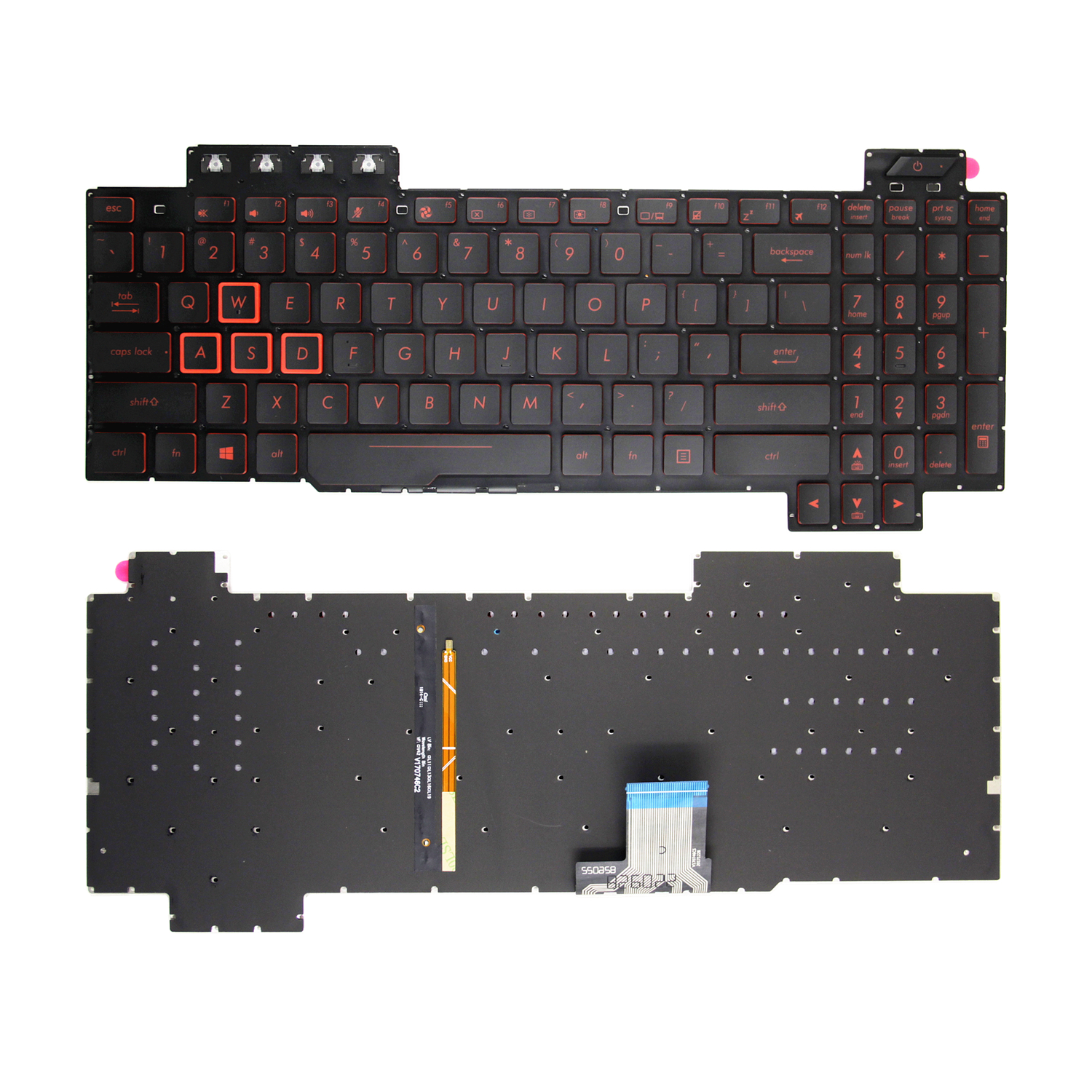 100 % neue uns/SP/RU-Tastatur für Asus Tuf FX80 FX86 FX95 FX505 FX504 FX705 ZX80G FZ80 FX80G GL703G Englische Laptop-Tastatur mit Hintergrundbeleuchtung: Lila