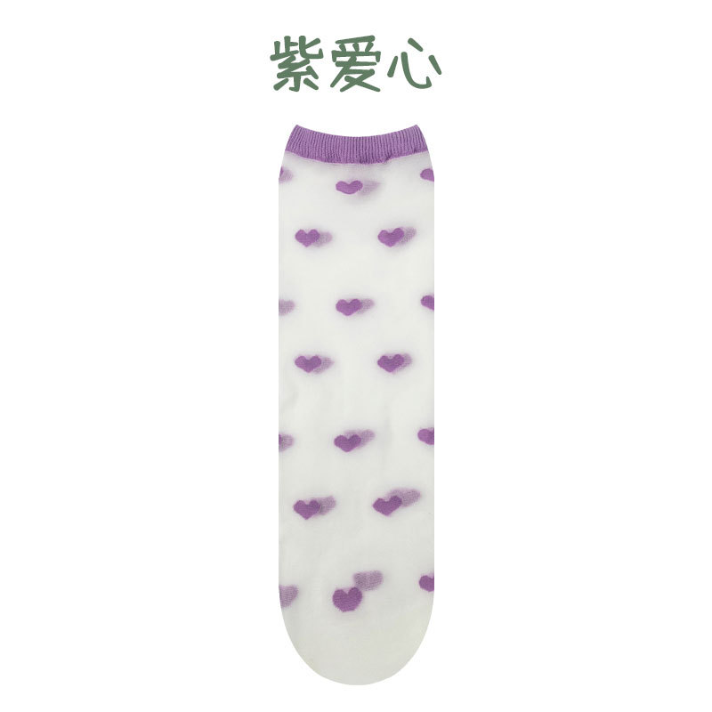 Calzini di cristallo del fumetto del bambino estate trasparente embroidory ragazzi ragazze calzini resistenti all'usura carino ultra-sottile bambino bambini kawaii calzino: Oro