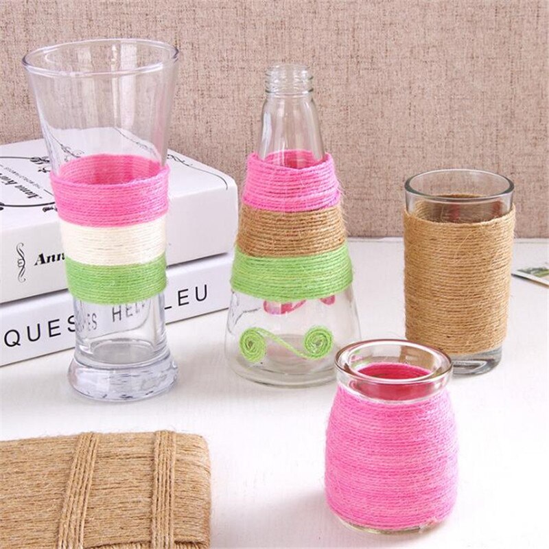 25Meter/roll Natural Hessian Burlap Jute Twine Rope for Wedding Party Decor Ribbon for DIY Party Craft Decorations