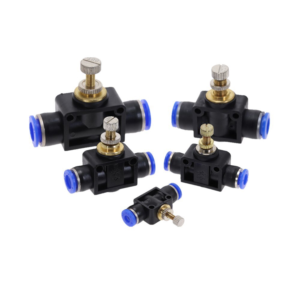 Pneumatic Airflow Regulator SA 4mm 6mm 8mm 10mm 12mm OD Hose Tube Gas Flow Adjust Valve Connector Pneumatic Push In Fittings