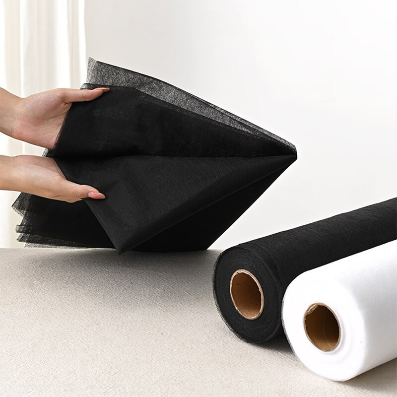 Tissu adhésif Double face noir et blanc, 1x1M, accessoires de bricolage, couture, Patchwork, doublure Non tissée collée pour tissu