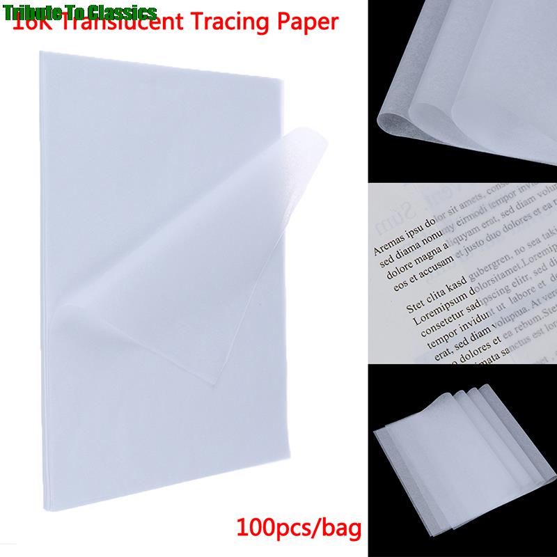 Papel de trazado translúcido para patrones, 100 piezas, para caligrafía, escritura, copia, hoja de dibujo, suministros de oficina escolar