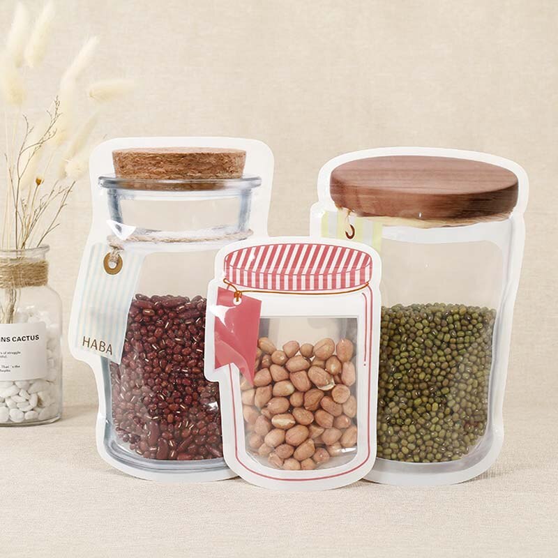 Kitchen Reusable Ziplock Bag Snack Biscuits Food Jar Bag Food Jar Bag Jar Zipper Bags Reusable Reusable Port