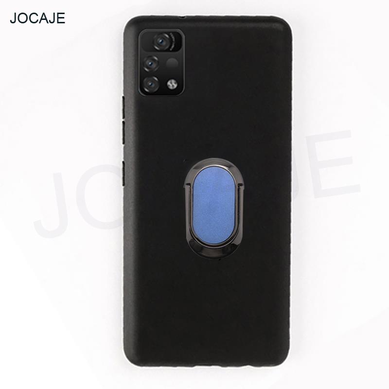 2 In 1 Zachte Siliconen Magnetische Stand Telefoon Case Voor Umidigi A11 Pro Max Gehard Glas Screen Protection Flim Back cover Capa: Blue