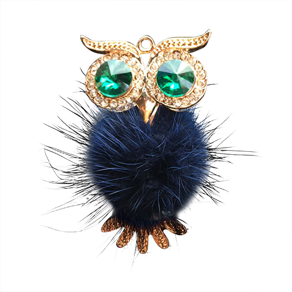 Diamant fourrure hibou voiture désodorisant Auto sortie parfum Clip parfum arôme diffuseur Bling voiture accessoires décor ornements # BL5: Dark Blue